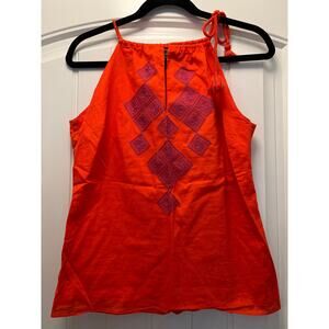 C Wonder‎ Women’s Sleeveless Halter Tassel Shoulder Strap Top Size XXS Orange